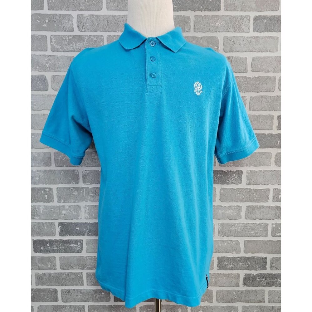 SouthPole Polo Shirt Men's Size XL Turquoise Blue Y2K Hip Hop Preppy Golf Casual